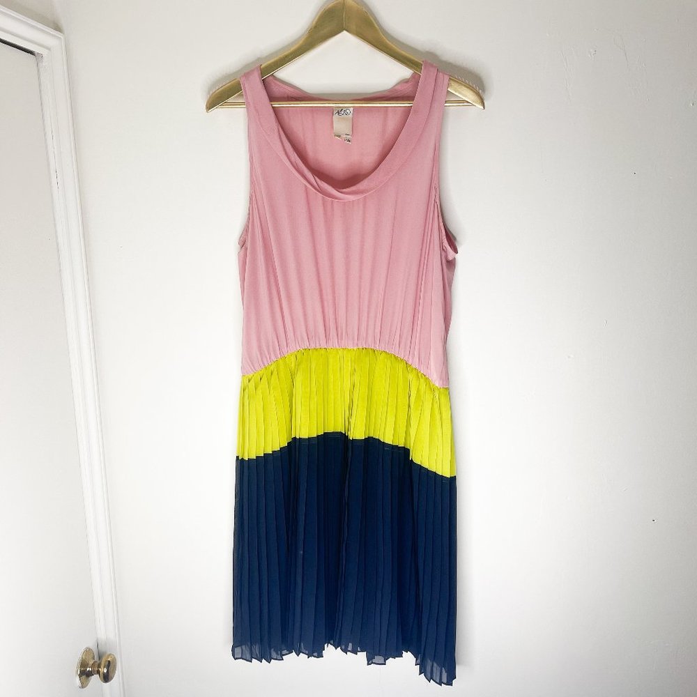 Ali Ro Sheer Silk Pleated Dress Sz 10
